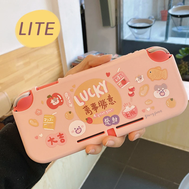 Lucky and Happy pink Kawaii Soft Switch / Switch Lite Case - 8 - Kawaii Mix