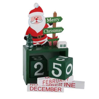 

Lovely Cute Christmas Wooden Calendar Home Office Desktop Ornament Christmas Decoration Children's Christmas Gifts