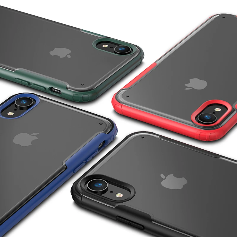 

Fashion Shockproof Armor Case For Apple iPhone X XS Max XR 7 8 6 6s Plus TPU Silicone Protective Transparent Back Cover Gift