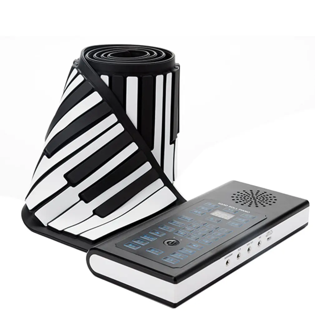 

Portable 88 Keys USB Roll Up Piano Electronic Piano Silicone Flexible Keyboard Organ Built-in Speaker with Sustain Pedal