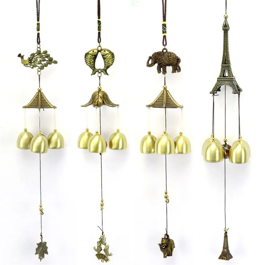Alloy Wind Chime Ornaments Lucky Fortune Garden Copper Outdoor Living Yard Garden Wall Hanging Decoration Ornaments