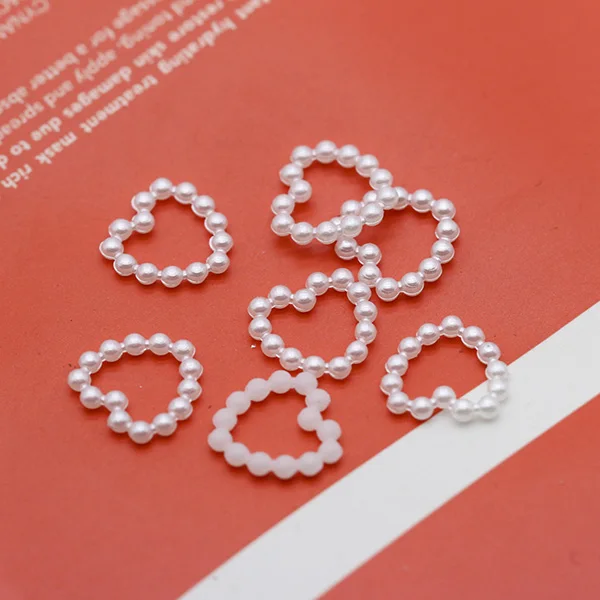 10x11mm Ivory 100p Ассорти Сердце Звезда FlatBack жемчуг для скрапбукинга для ювелирных работ дизайн ногтей украшения DIY свадебные карточки делая Бисер для шитья - Цвет: 10x11mm Ivory