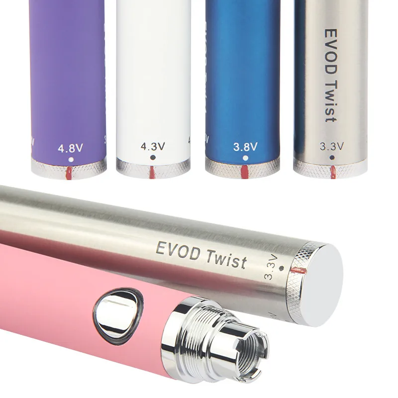 Evod Twist VV батарея с USB зарядным устройством переменное напряжение 1100mah электронная сигарета 3,2 V-4,8 V регулируемая ручка vape 510 испаритель
