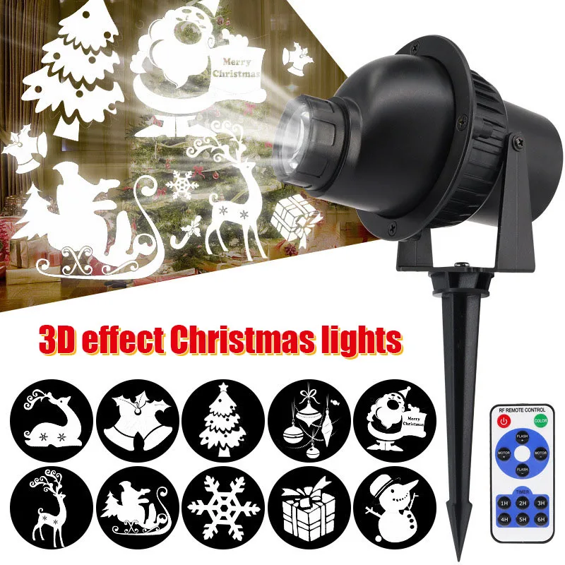 

Color 3D Animation Projector Waterproof Led Rotate Spotlight Lasers Projection Lamp WWO66