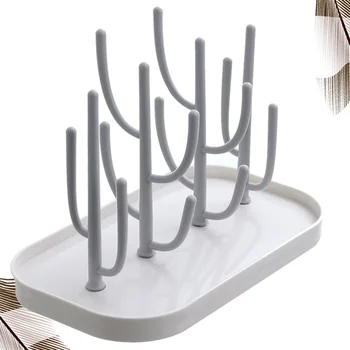 

1Pc Household Cactus Shaped Rack Water Cup Storage Rack Cup Holder Upside Down Drain Rack for Home Kitchen(Beige)