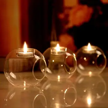 

Dia 12CM Home Wedding Night Light Candlestick Romantic Creative Candle Clear Global Room Candle Holder