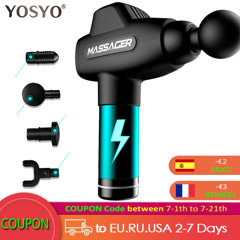 24V Massage Gun Fascia Gun Neck Massager Vibration Fitness Equipment Noise Reduction Design Electric Massager Relax Muscle