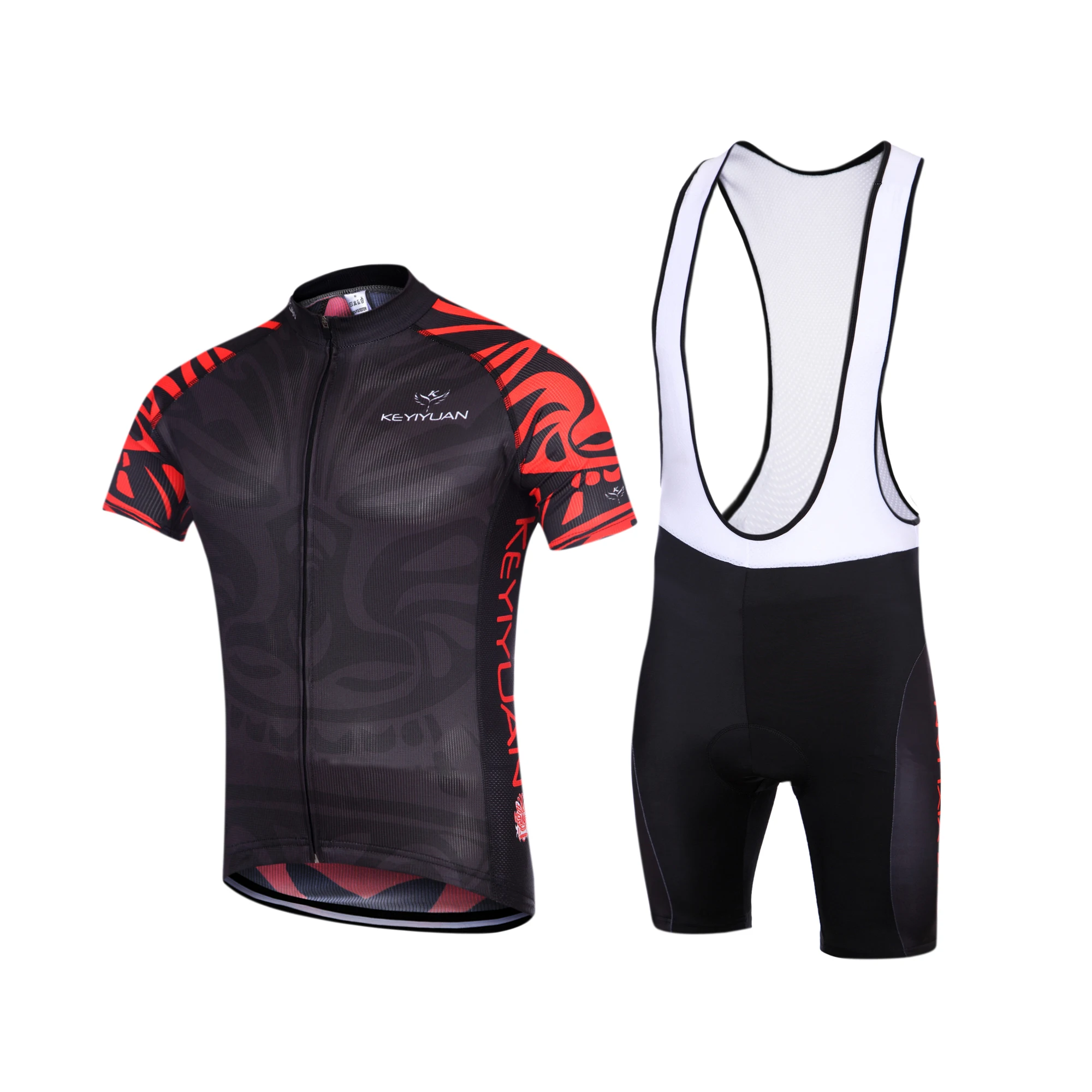 

KEYIYUAN New Men Short Sleeve Cycling Jersey Suit Bike Clothing Set Men Summer Bib Shorts 20D Gel Conjunto Ciclismo Hombre