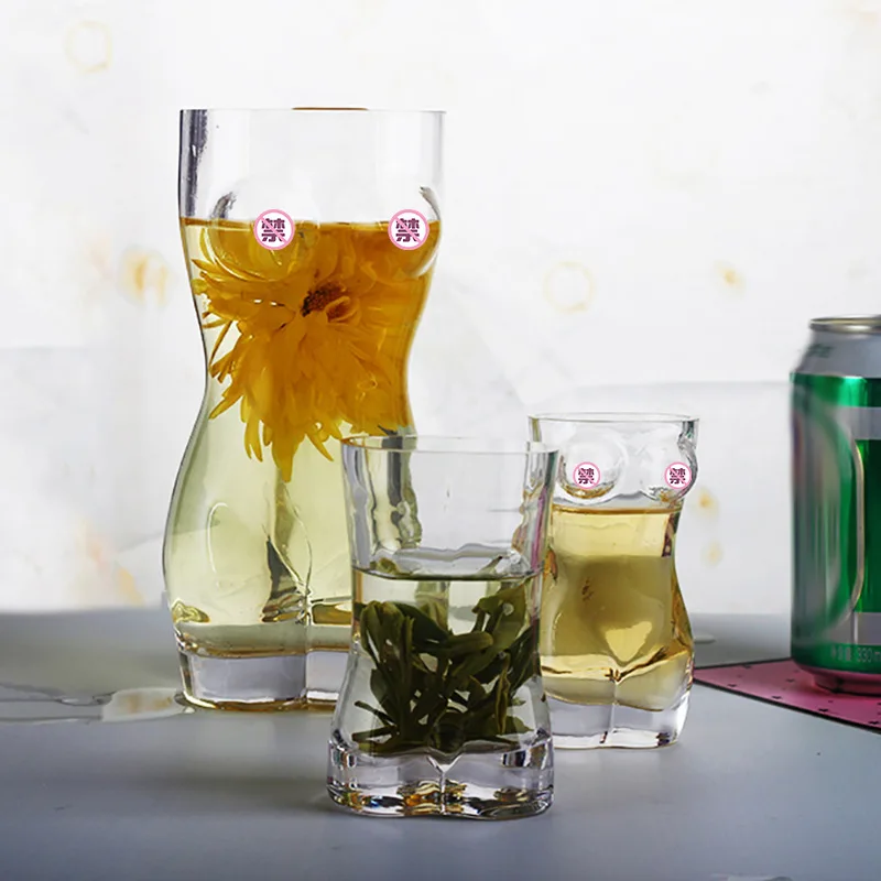 Creative heat resistant men's glass small wine cup household glass strong wine cup bar beer human body