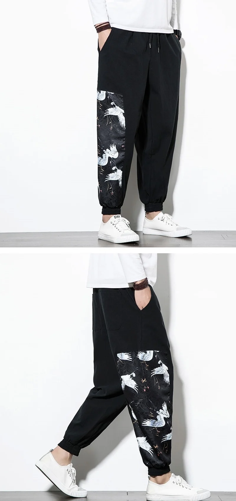 Хлопковые Мужские штаны в китайском стиле, Японская уличная одежда для бега, Мужские штаны в стиле хип-хоп, мужские брюки, весна, KK3261