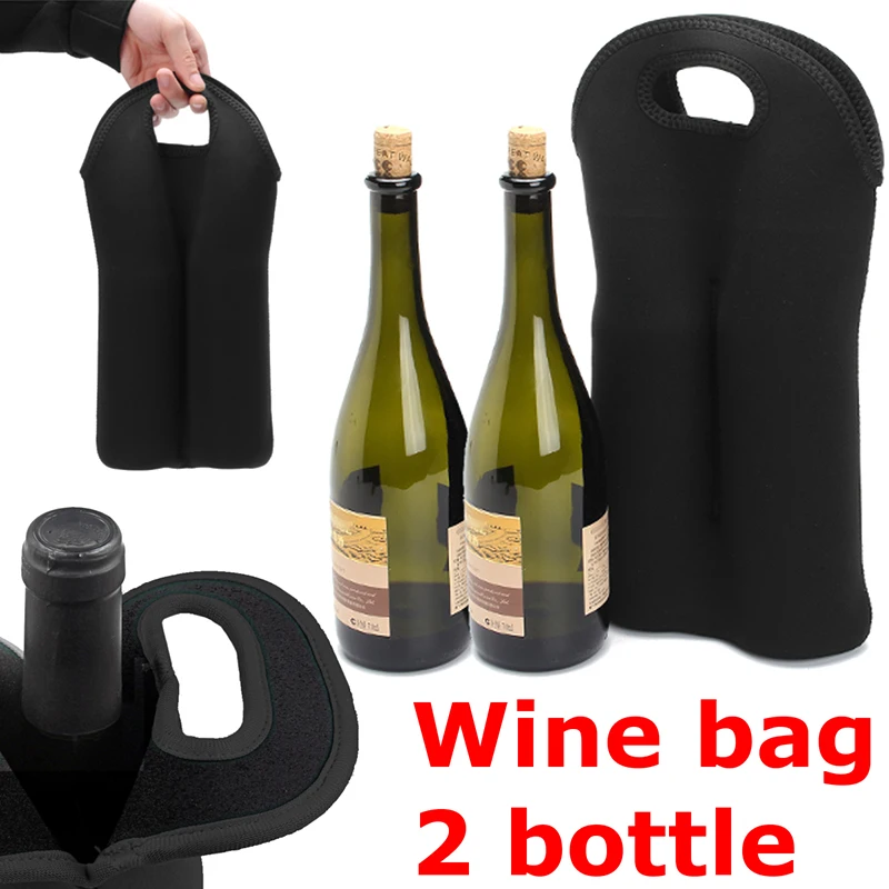 

Carry 2 Bottle Drink/Wine/Beer Insulated Neoprene Bag Tote Carrier Cooler Case Wine storage tools