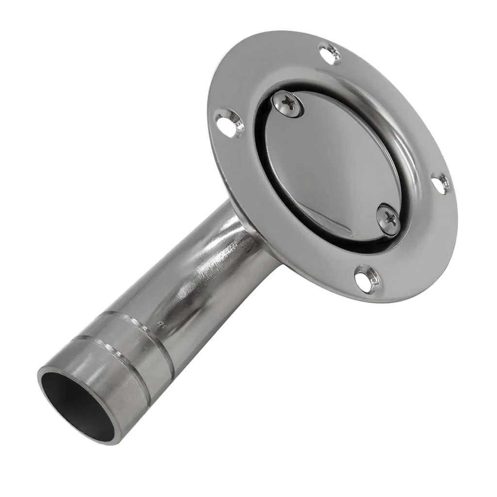 Stainless Steel Boat Marine Flush Mount Fuel Gas Liquid Tank Vent 90 Degree Elbow for 1 inch 25mm Hose