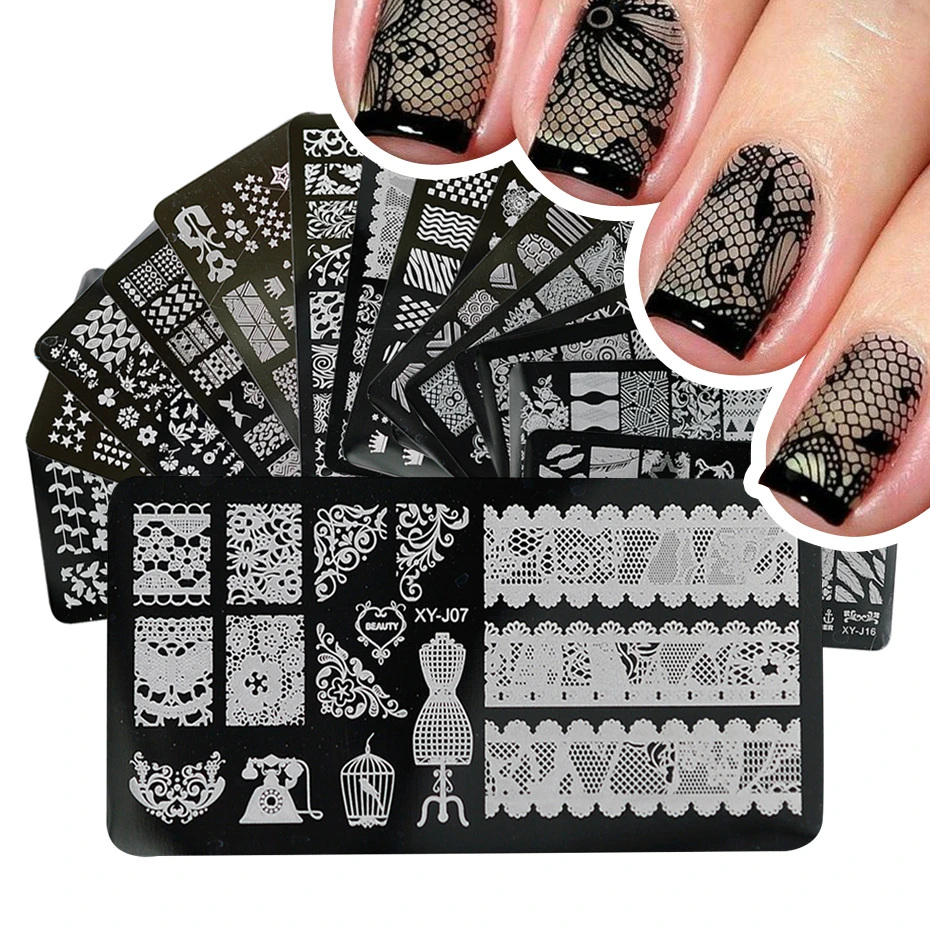 1pcs Del Chiodo Di Disegni Del Merletto Stamping Immagine Piatti In Acciaio Inox Unghie Artistiche Template Polacco Pittura Manicure Stencil Strumenti Di Bexyj01 16 Steel Template Nail Art Imagestamping Nail Art Aliexpress