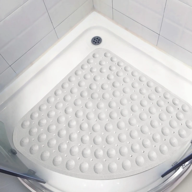 Corner Shower Mat Sector Rubber Anti-Slip Quadrant Bath Anti-Bacterial Suction For Tub Non-Slip Bathtub 54X54Cm |
