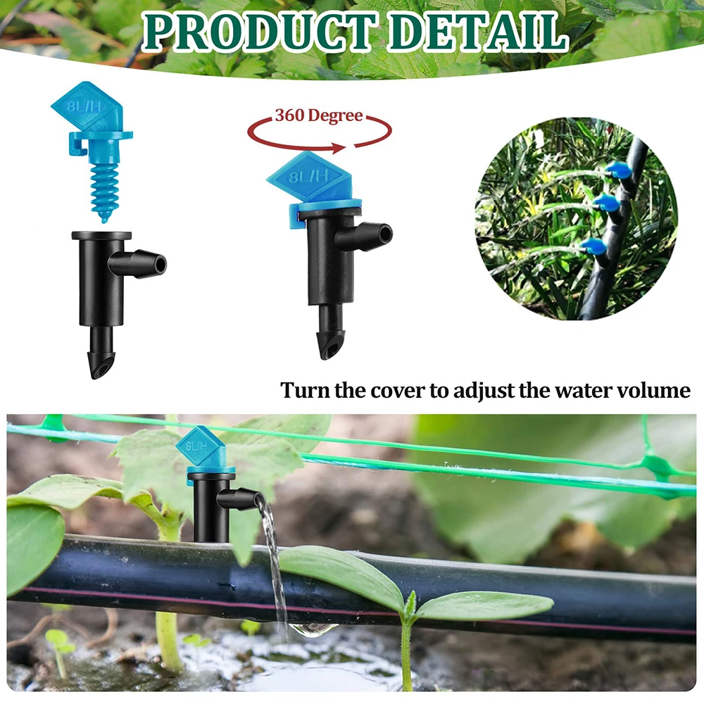 20Pcs Irrigation Drip Emitter Garden Flag Irrigation Dripper Trees and Shrubs Blue Black 2GPH drip irrigation dripper