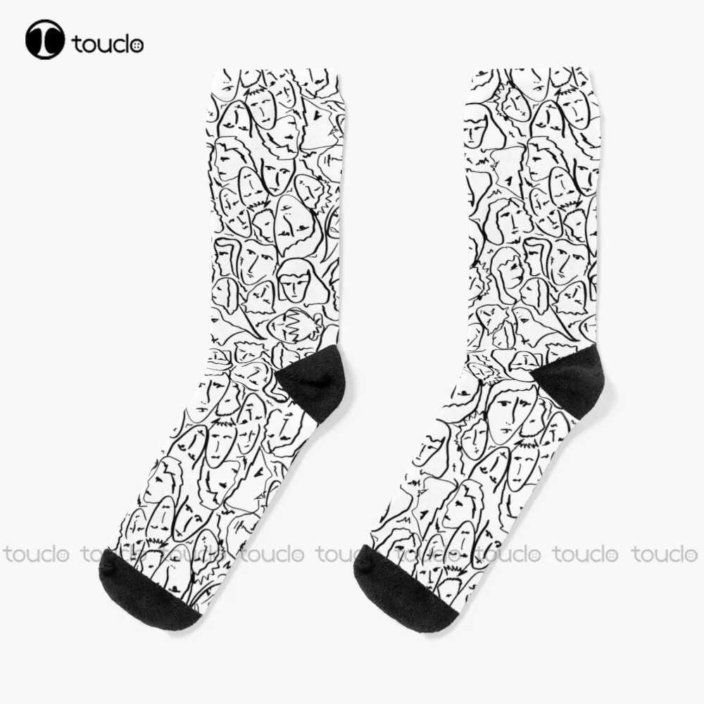 Chiama Me Con Il Tuo Nome Elios Shirt Faces In Black Drawns On White Cmbyn Socks Calzini Da Uomo Crew Unisex Adult Teen Youth Socks