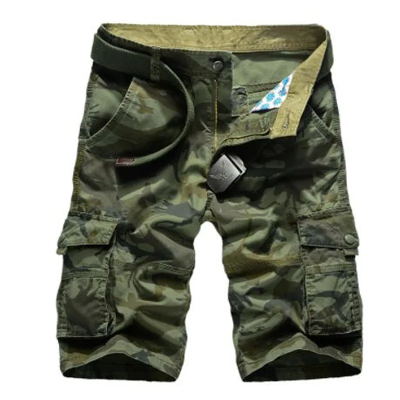 Камуфляжные карго-шорты камуфляжные мужские новые мужские s мужские шорты в повседневном стиле свободные рабочие шорты мужские военные Короткие штаны Большие размеры 29-44