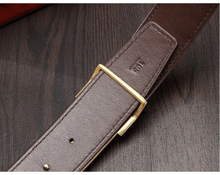 McParko Crocodile Mens Belts Luxury Genuine Leather Belt Men Original Brand Design Animal Buckle Leopard Jeans Waist Belts Brown