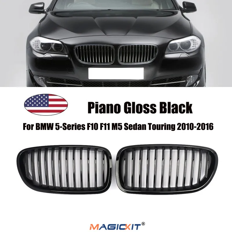 MagicKit For 10-16 BMW F10 F11 F18 5 Series M Sport Front Kidney Grille Grill Gloss Black | Автомобили и мотоциклы