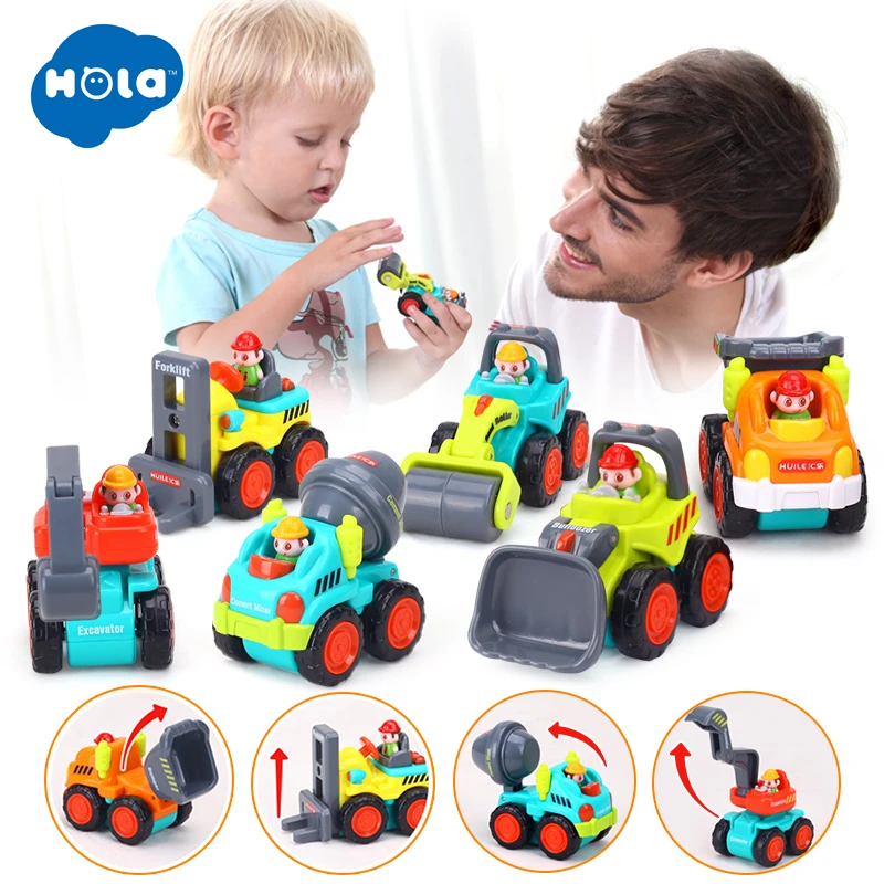 HOLA 3116C 6 Pieces Mini Construction Vehicles Toy Trucks Set Toys Car