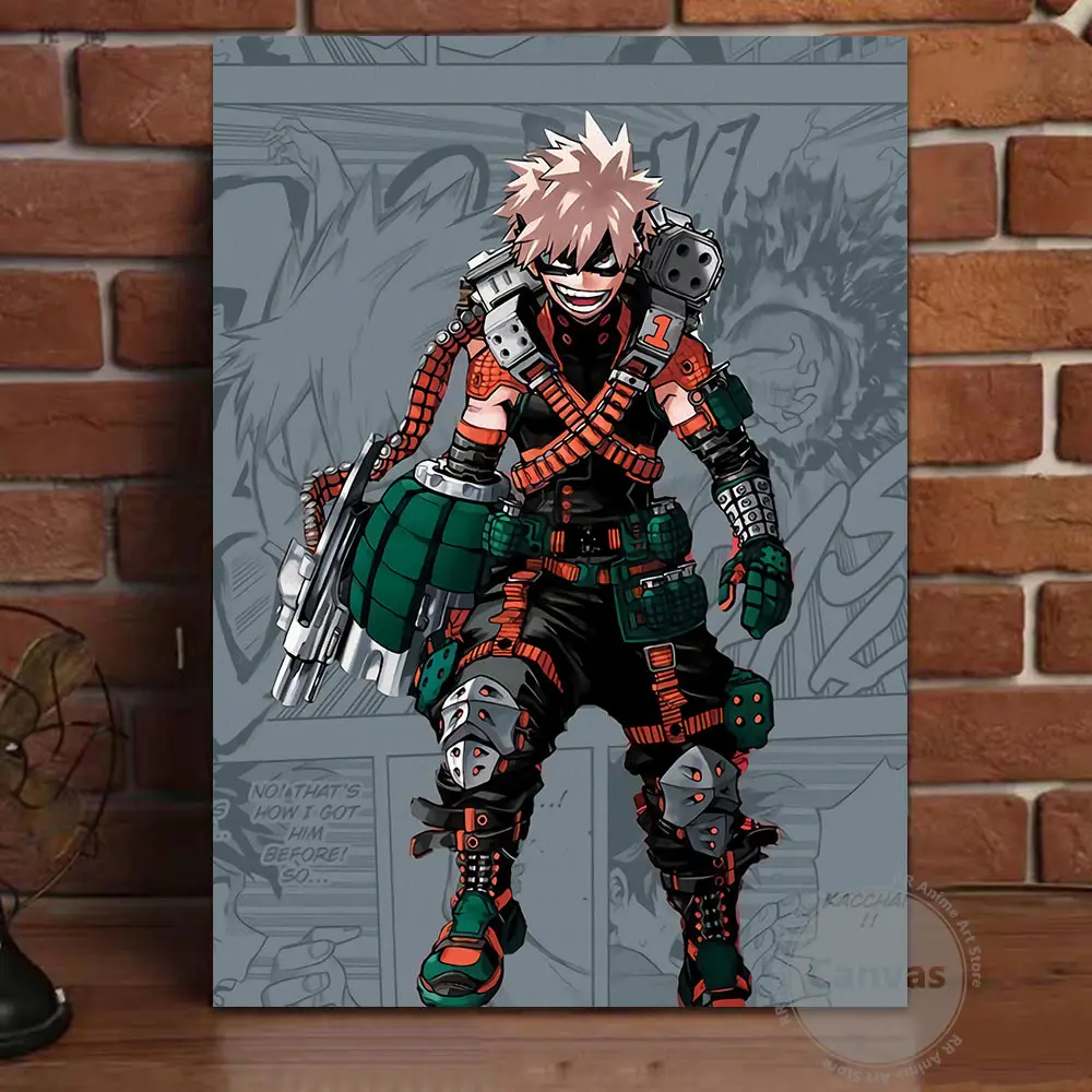 Холст Аниме Bakugou My Hero Академия картины для украшения дома постер HD Печать