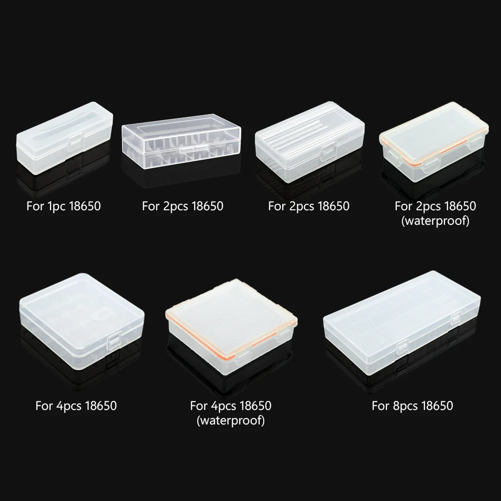 White Hard Plastic Battery Storage Boxes Waterproof 18650 Case Holder Container With Clip For 1x 2x 4x 8x 18650 Batteries For battery storage box battery case battery holder battery box