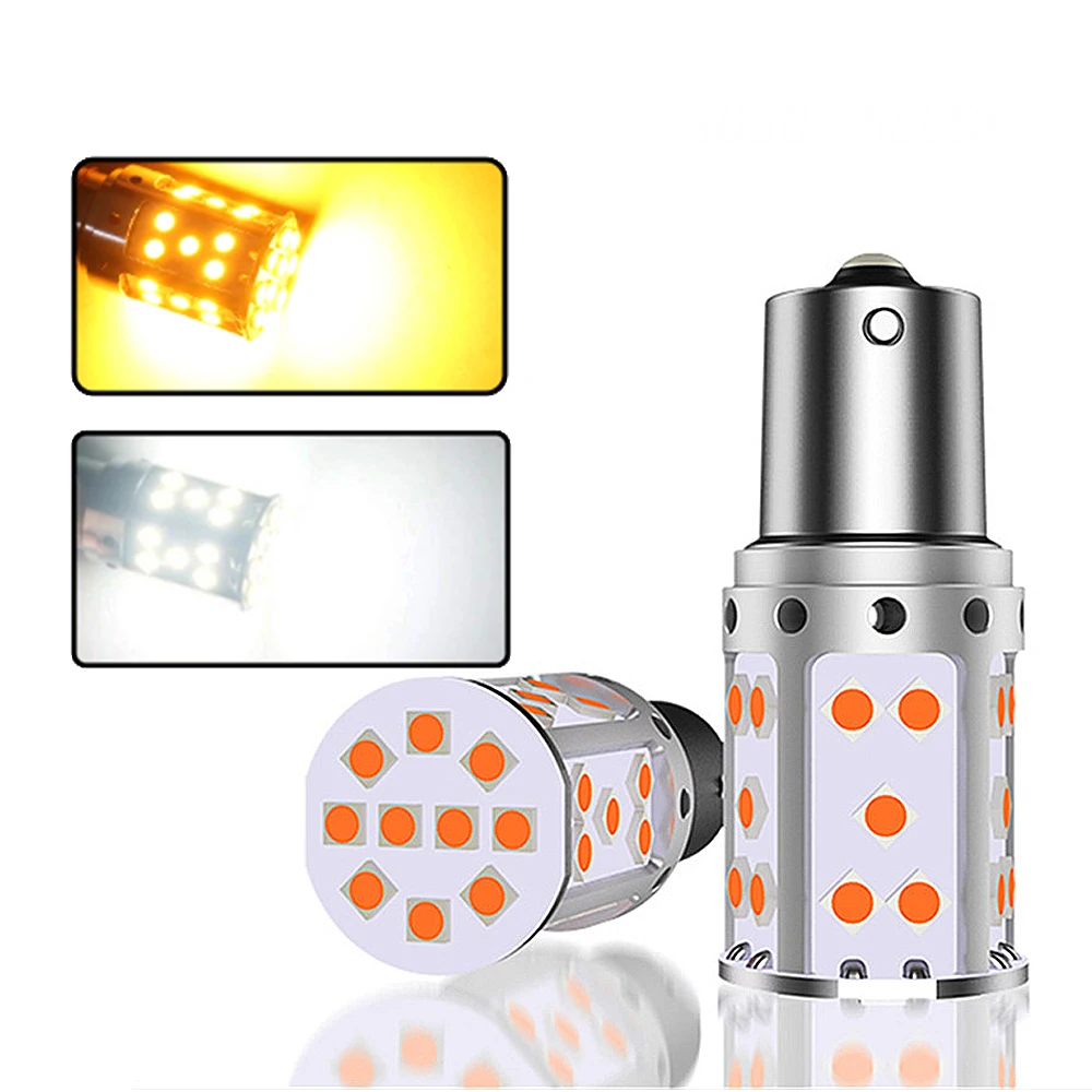1PCS P21W LED 1156 BA15S PY21W BAU15S 35SMD Car Reserve Lamp Auto Styling Brake Light Turn Signal Bulb 12V License Plate Lights