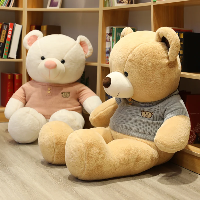 

100cm Cartoon Teddy Bear Plush Toys with Sweater Soft Stuffed Animal Toys for Children Kids Girls Birthday Gift Baby Brinquedos