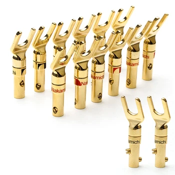 

12PCS Nakamichi Banana Plug Gold Plated Copper Y-Type Speaker Male Plugs Adapter Banana Plug Wire Cable Connectors