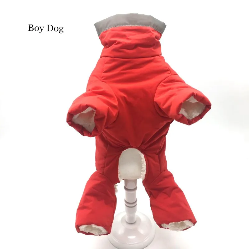 red for boy Зимняя одежда для домашних животных для собак Светоотражающая Водонепроницаемая курта для собак теплые флисовые комбинезоны для щенка чихуахуа французская одежда для бульдога - Цвет: red for boy