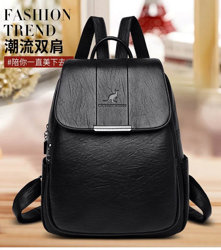 AliExpress Простой Модный шикарный рюкзак женский стиль школьный мягкий кожаный рюкзак для путешествий на открытом воздухе