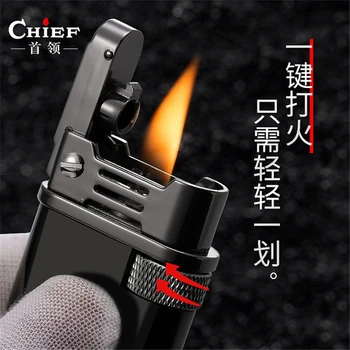

CHIEF wheel lighter windproof creative personality vintage nostalgic retro kerosene lighters Cigar Lighter Gadgets for Men