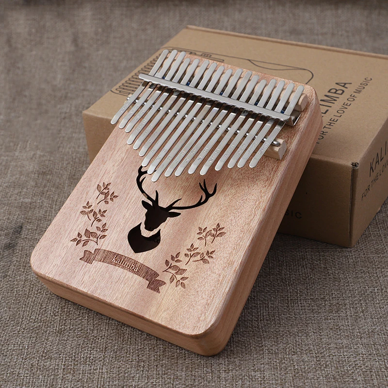 Kalimba 17 Keys Thumb Piano High Quality Wood Mahogany Mbira Body Musical Instrument Gift With Learning Book Tune Hammer