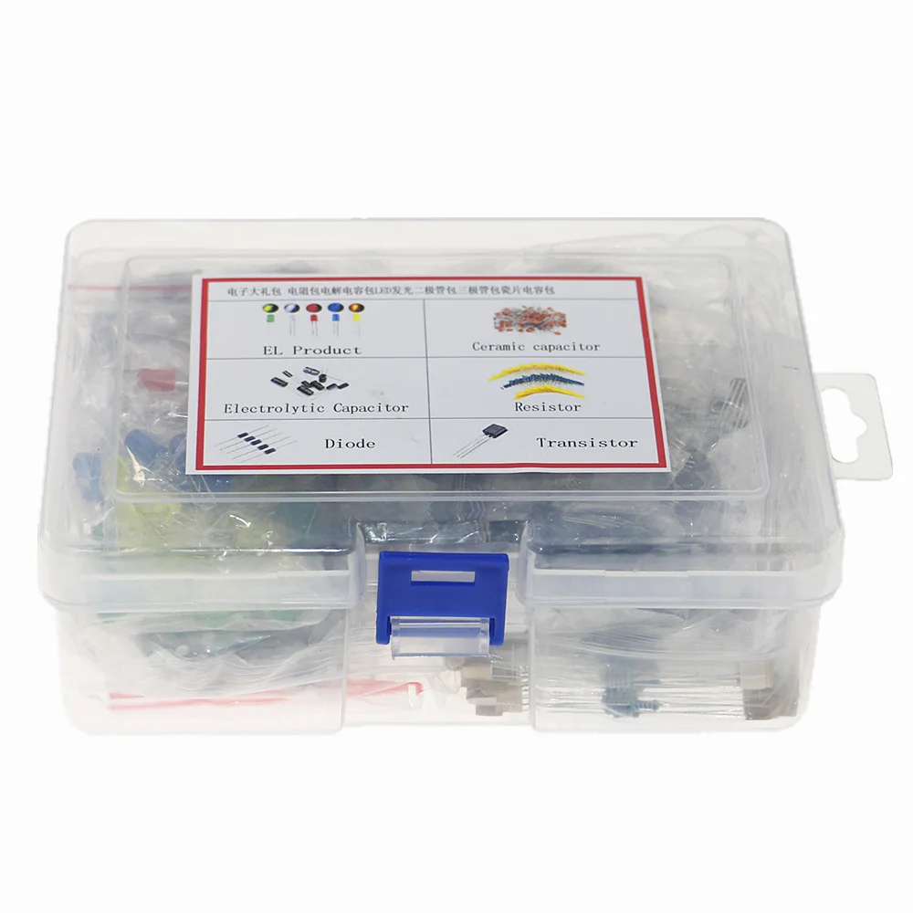 Metal film Resistor Assortment kit led Diodes Electrolytic Capacitor Ceramic set Transistor Pack DIY Electronic Components Kits
