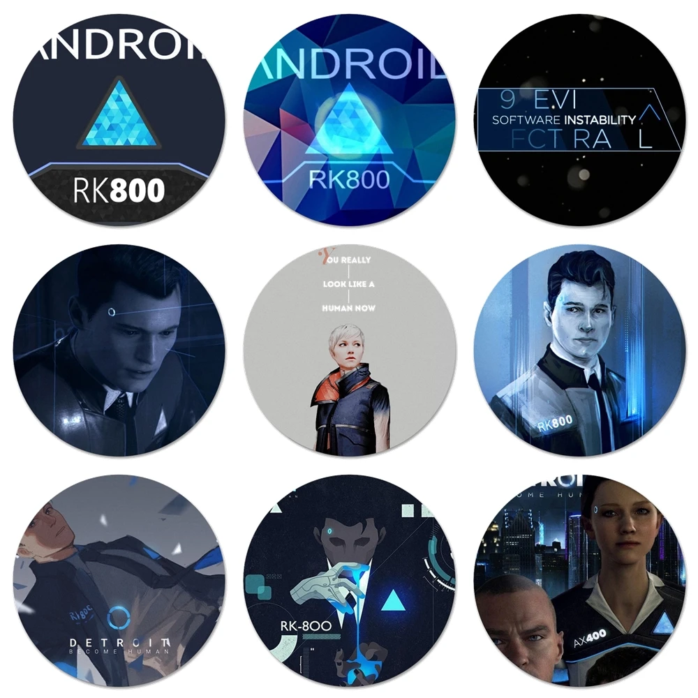 Детройт станьте человеком Android RK800 Коннор карка значки металлические для детской