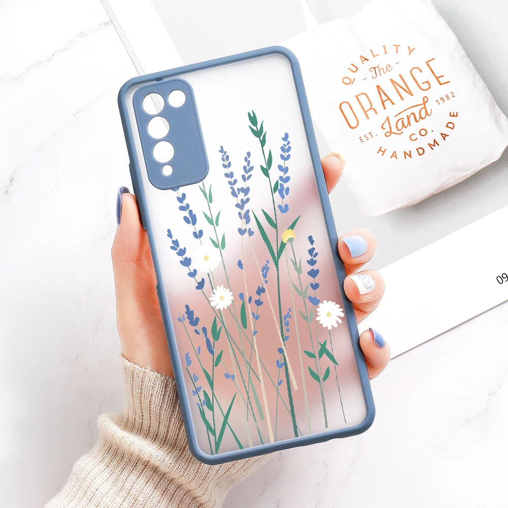 P30 Pro Case for Huawei P30 Lite Case P20 Pro P40 Lite Flower PC Cover Honor 50 8A 9X 8X 9A 9C 20 Y6 Y9 Prime 2019 Nova 5T Funda molle phone pouch Cases & Covers