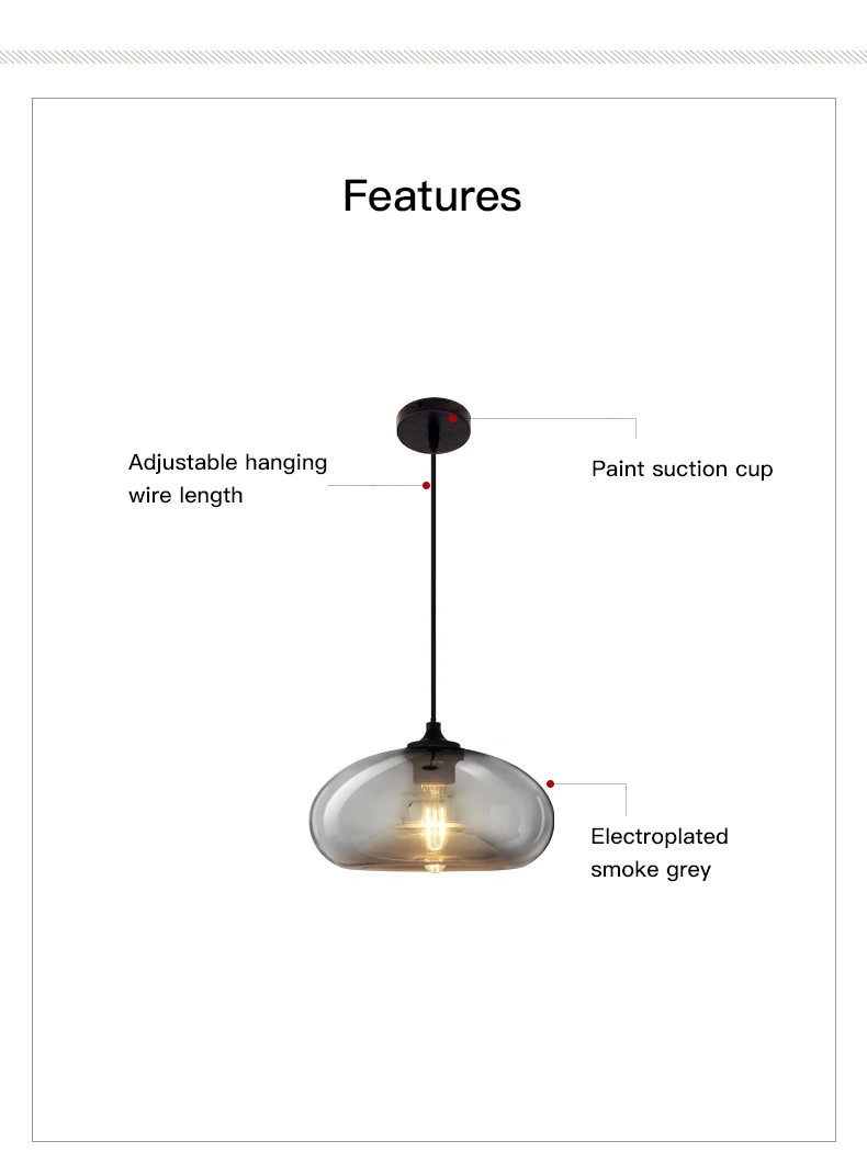 2022 Modern E27 Glass Chandeliers Loft Lamp Shade Pendant Lights Hanging Lamps Kitchen Living Room Bedroom Restaurant Hotel Room chandelier lamp