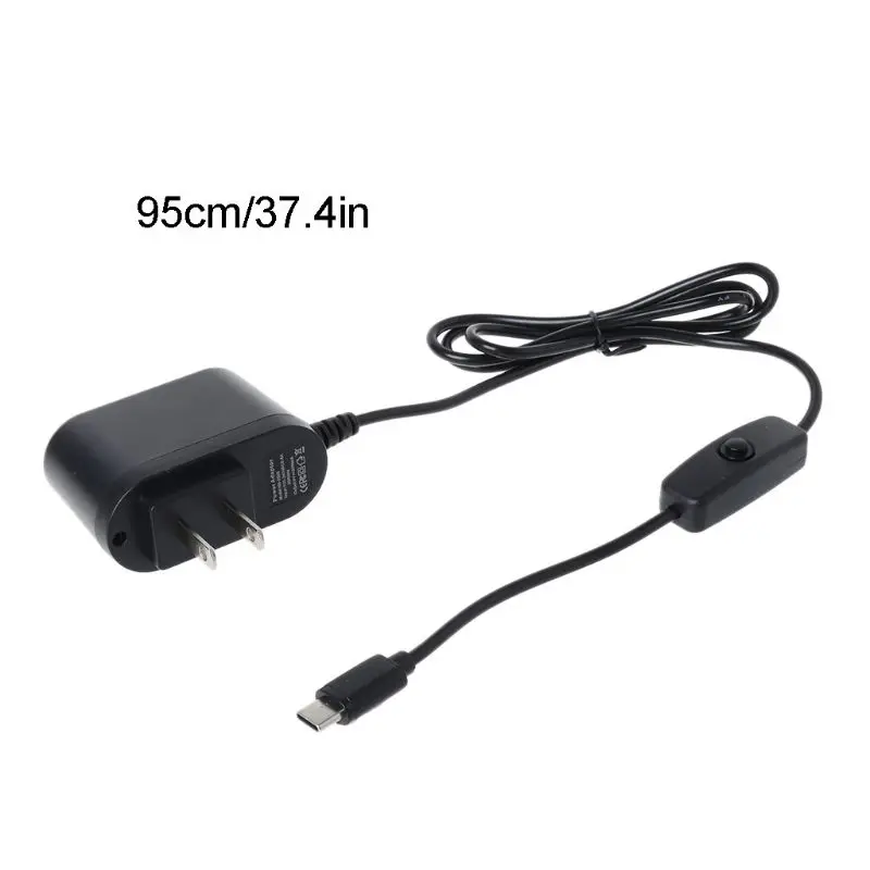 USB C 5V 3A Тип C Мощность адаптер с ON/OFF переключатель для Raspberry Pi 4 Модель B линейный Питание вилка Европа/США