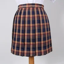 Японская женская красная коричневая клетчатая юбка с высокой талией, JK, Униформа, плиссированная летняя юбка для девушек, студенток, винтажная Свободная юбка в консервативном стиле