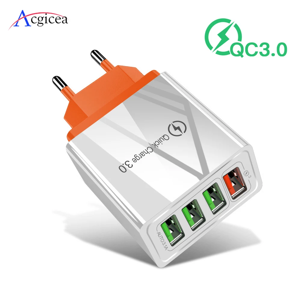 

USB Charger Quick Charge 3.0 For iPhone 7 8 XR X iPad Wall Fast Charging For Samsung S10 Xiaomi Mi8 Huawei Mobile Phone Chargers