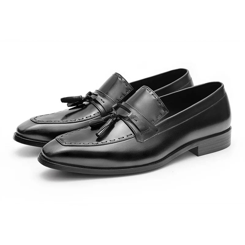 

2019 New Men's Leather Shoes Handmade High-end Suits Dress Business Shoes Men's Slip-on Shoes