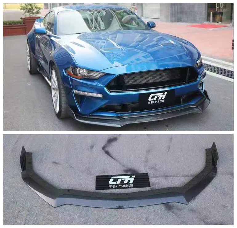 Углеродное волокно передний бампер спойлер авто диффузор подходит для Ford Mustang