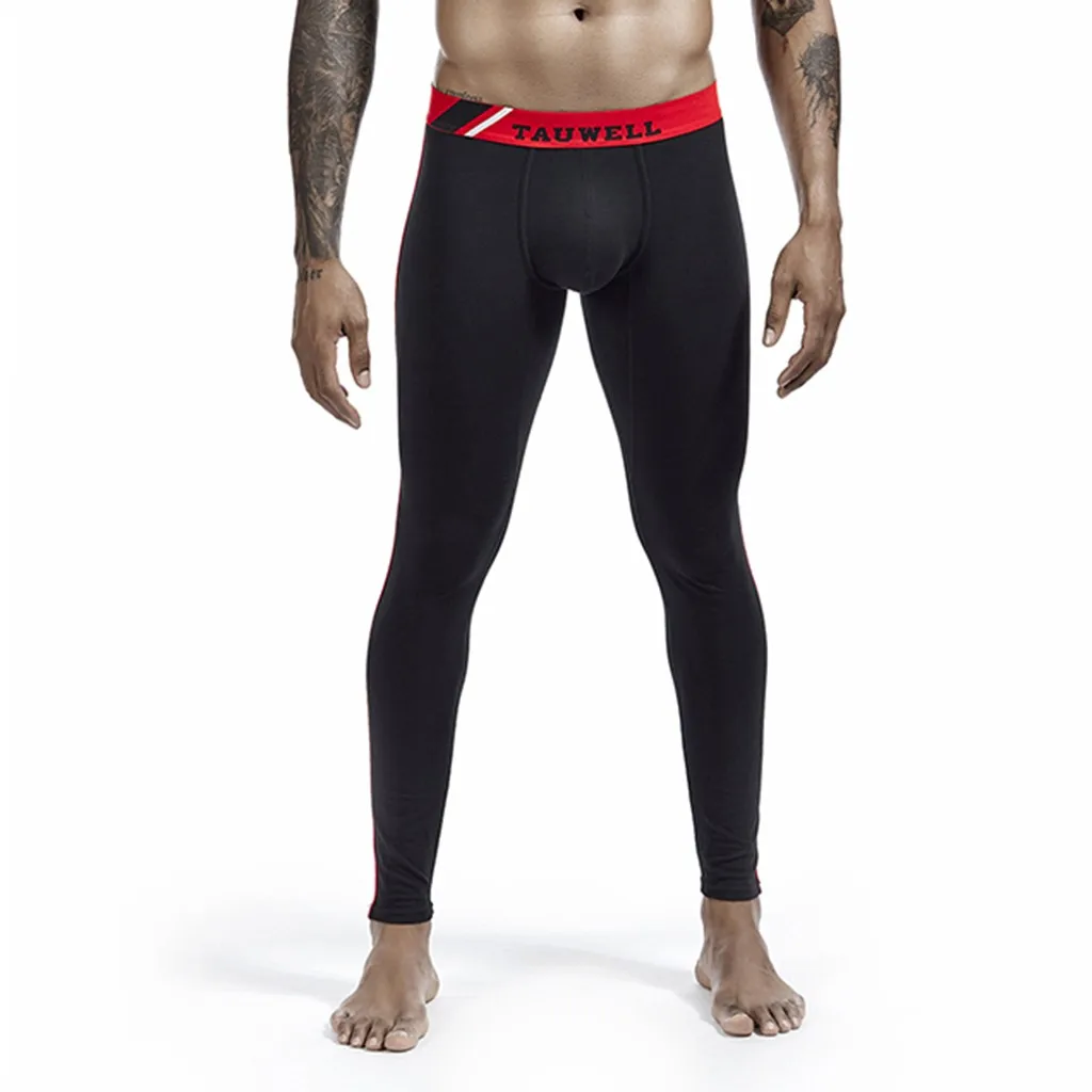 Men New Style Autumn Winter Sexy Solid Color Tight Thermal Yoga Pant Casual Mid Elastic Waist Fitness Legging For Male