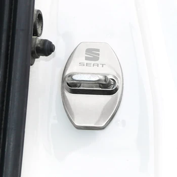 

Car-styling 4pcs Stainless Steel car covers Door lock cover case for seat leon ibiza Alhambra accessories car styling