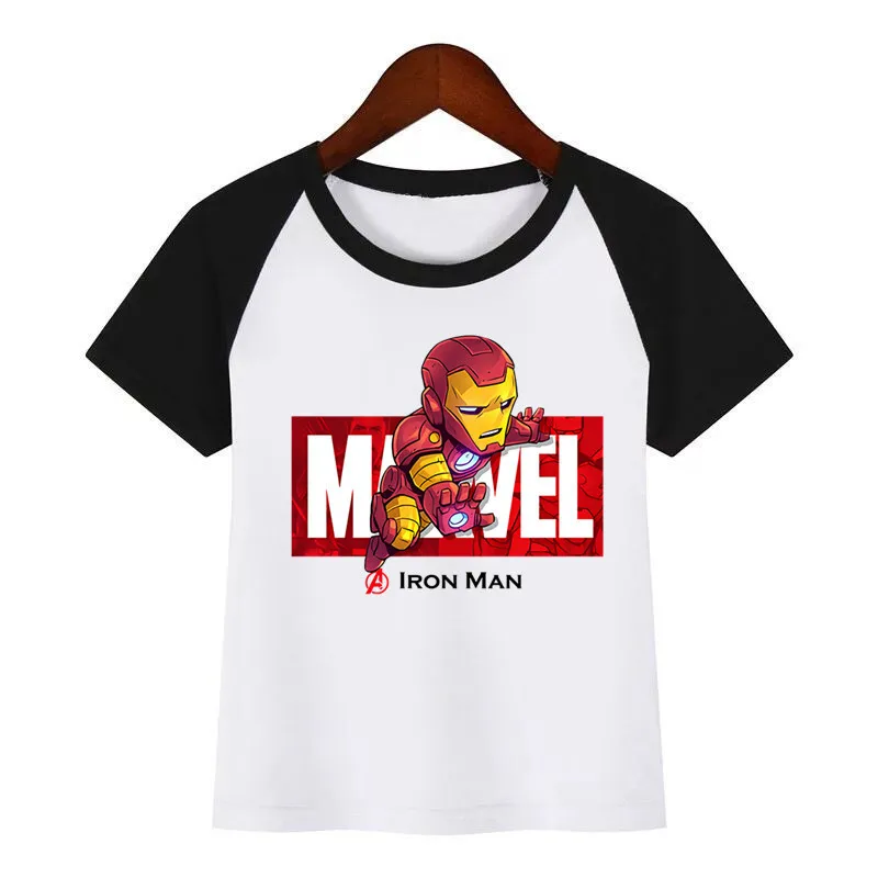 Забавная футболка для мальчиков и девочек с принтом «Мстители Марвел», «Железный человек», «Капитан Америка», «Человек-паук», «Халк» детские топы с рисунками, Детская футболка одежда для малышей - Цвет: K240B
