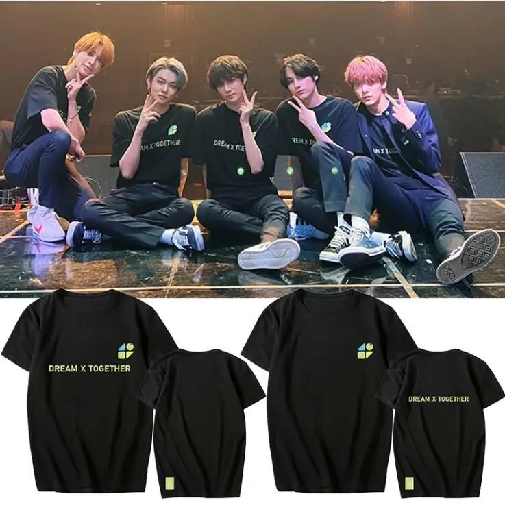 2020 TXT FANLIVE DREAM X TOGETHER футболка унисекс с коротким рукавом kpop летняя Повседневная