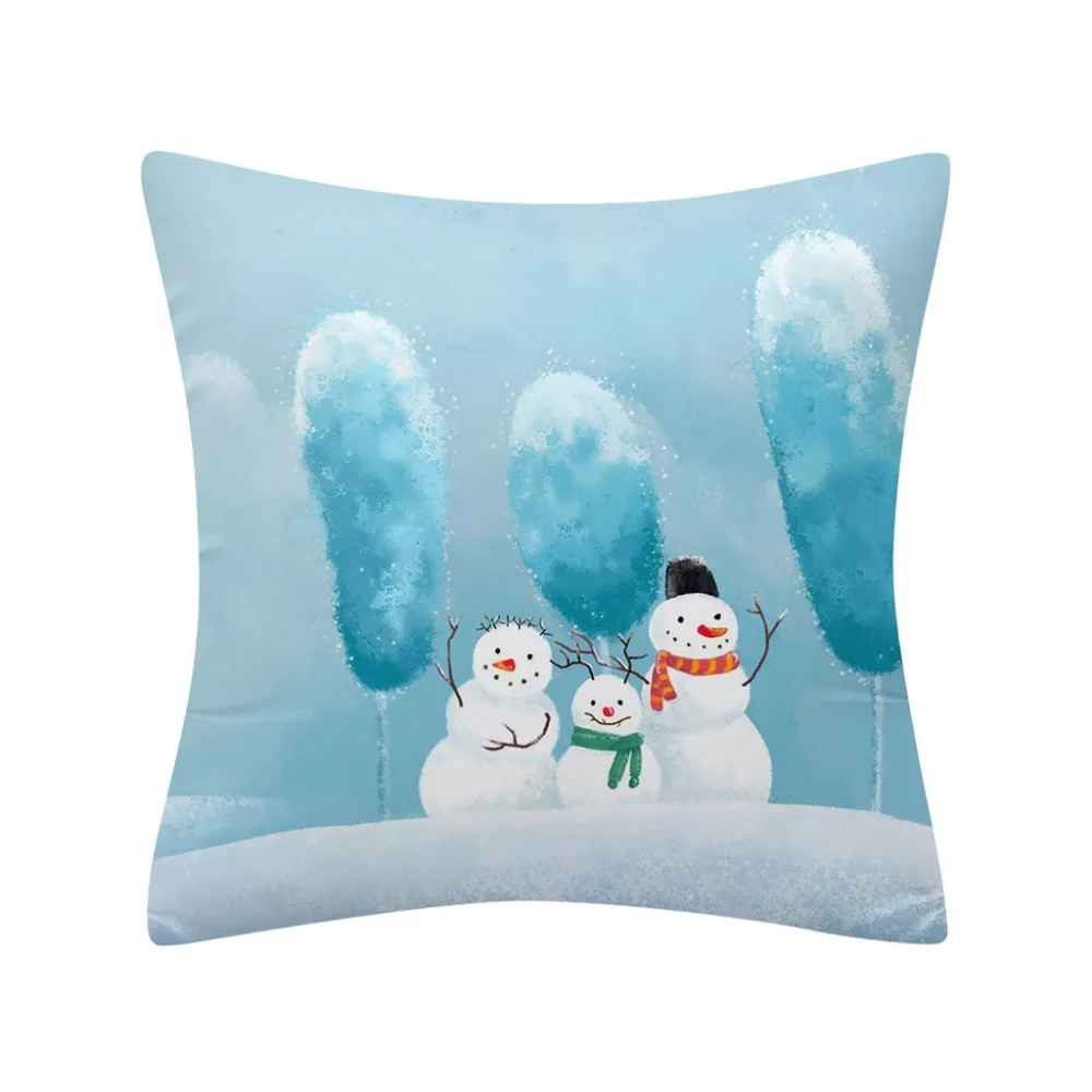  white Christmas peach skin pillowcase 45X45cm Christmas pillowcase flash polyester mulberry silk pillowcase billie elish 30S17 (11)