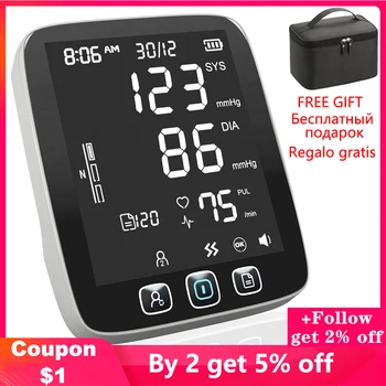

New TWO-USER MEMORY 200 Sets Memory Largest Display arm digital Blood Pressure Monitor Free Carrying Case