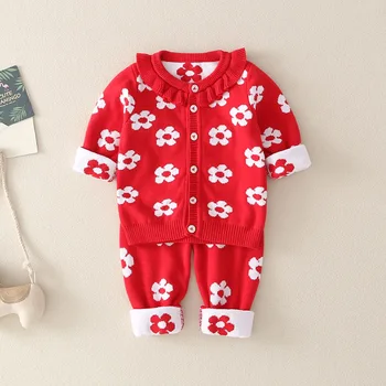 

Infant Fall and Winter Clothes Set Sweater Long Sleeve 0-3 Month Baby Girls BABY'S FIRST Month Sweater Cardigan