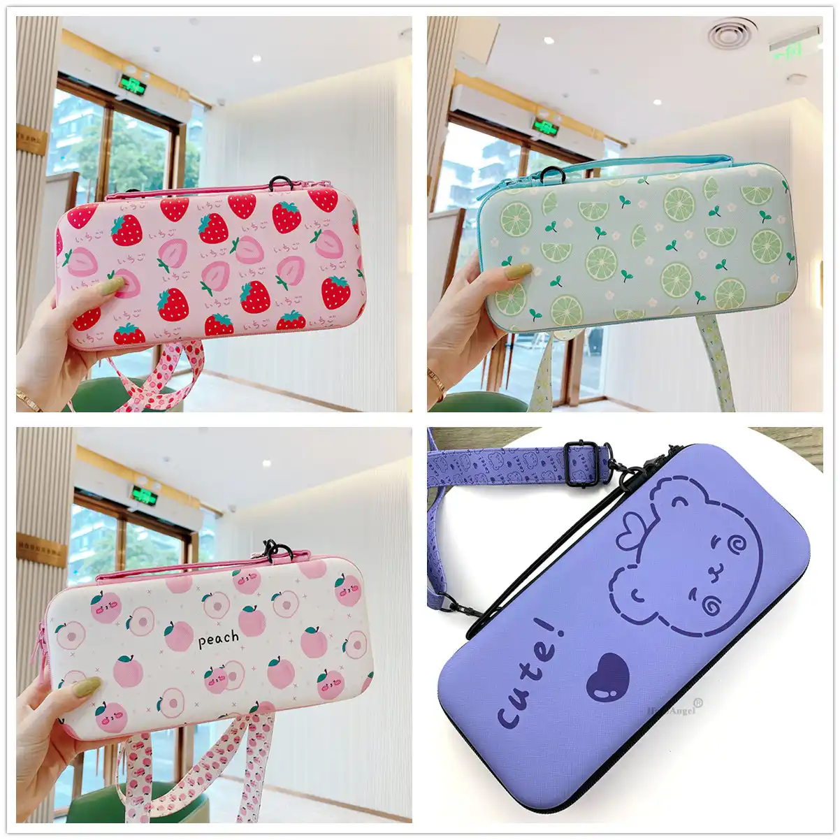 Cute Girls Storage Bag 12cm 26cm 5cm Protective Carrying Portable Case For Nintendo Switch Game Accessori With Adjusted Lanyard Bags Aliexpress